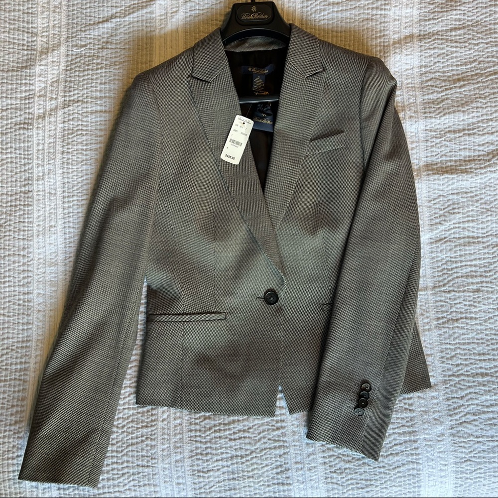 NWT Brooks Brothers Stellita fit Women’s Suit Jacket Blazer Birdseye Gray Size 4